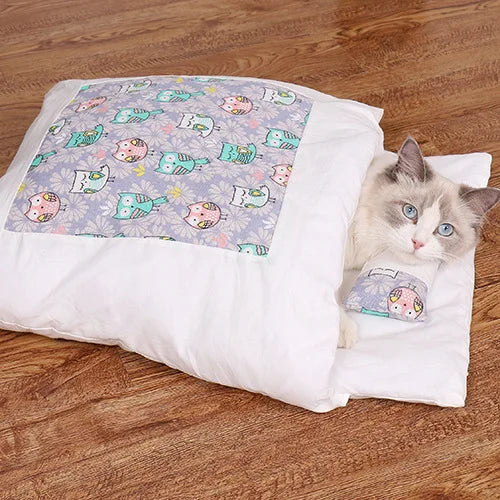 Warm Cat Sleeping Bag - Cozy Japanese Cat Bed